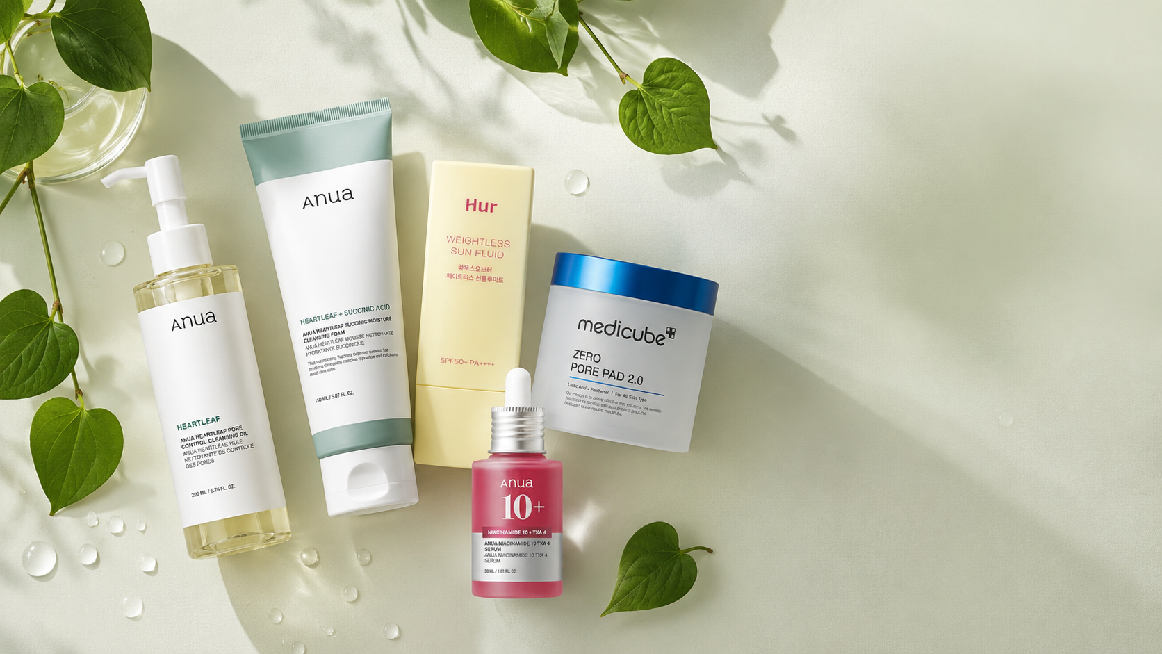 Korean skincare routine for oily, sweaty skin on a hot day