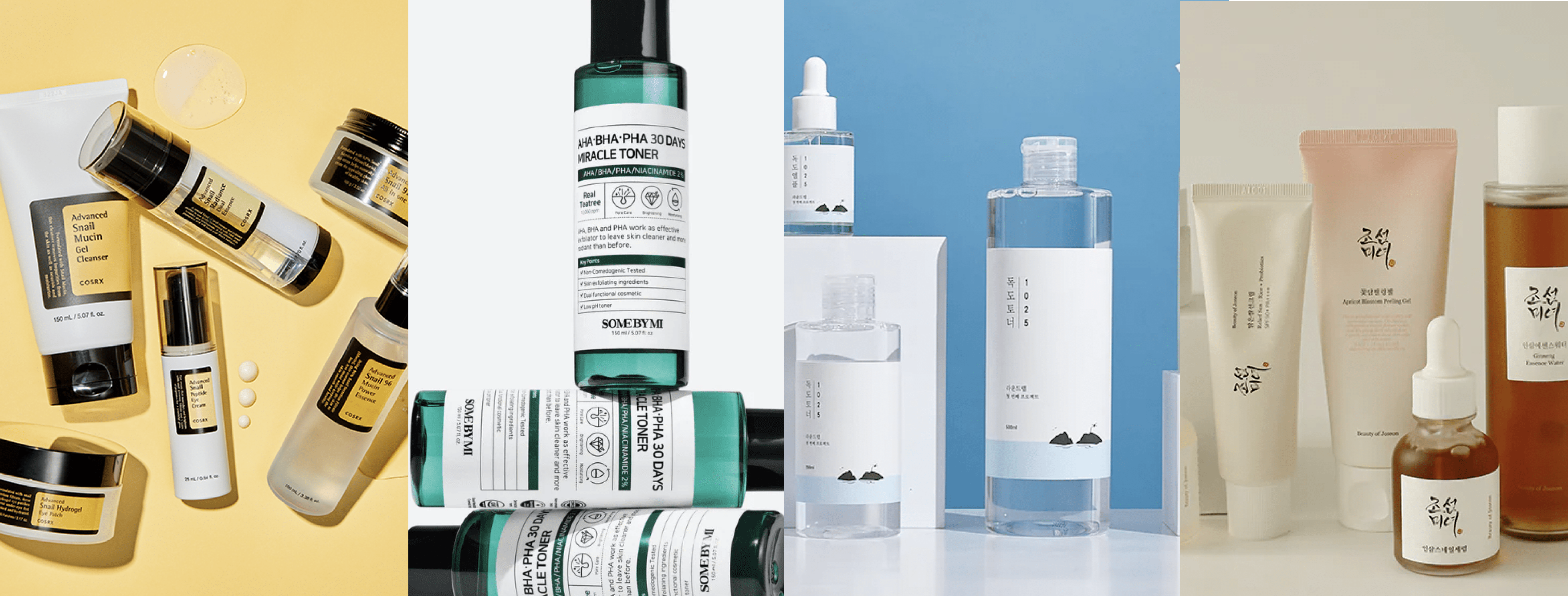 K-beauty Korean beauty products displayed, representing the superiority and innovation of their skincare technology.