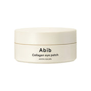Jar of Abib collagen eye patches on a white background