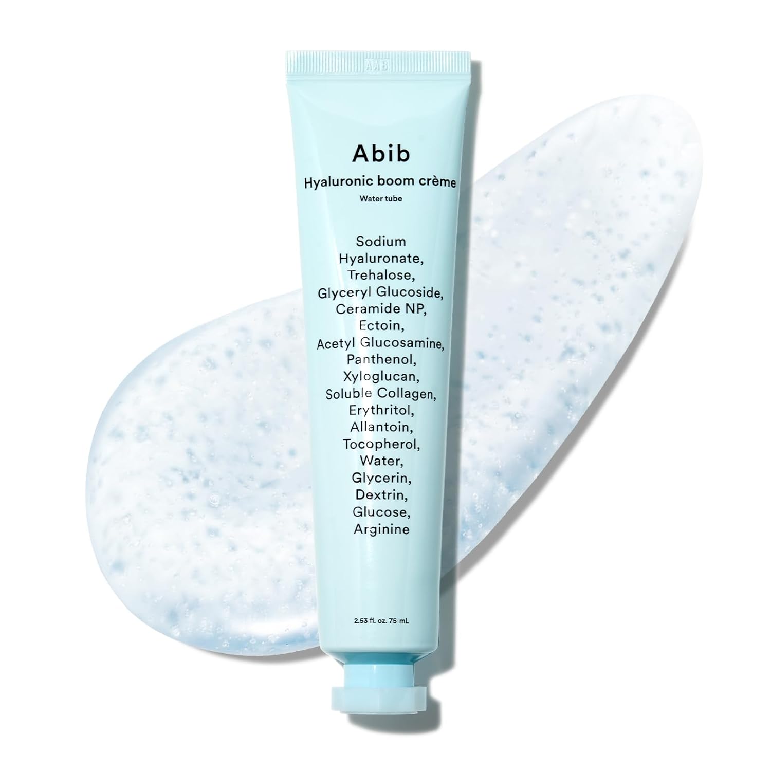 Tube of Abib Hyaluronic Boom Creme with a white background