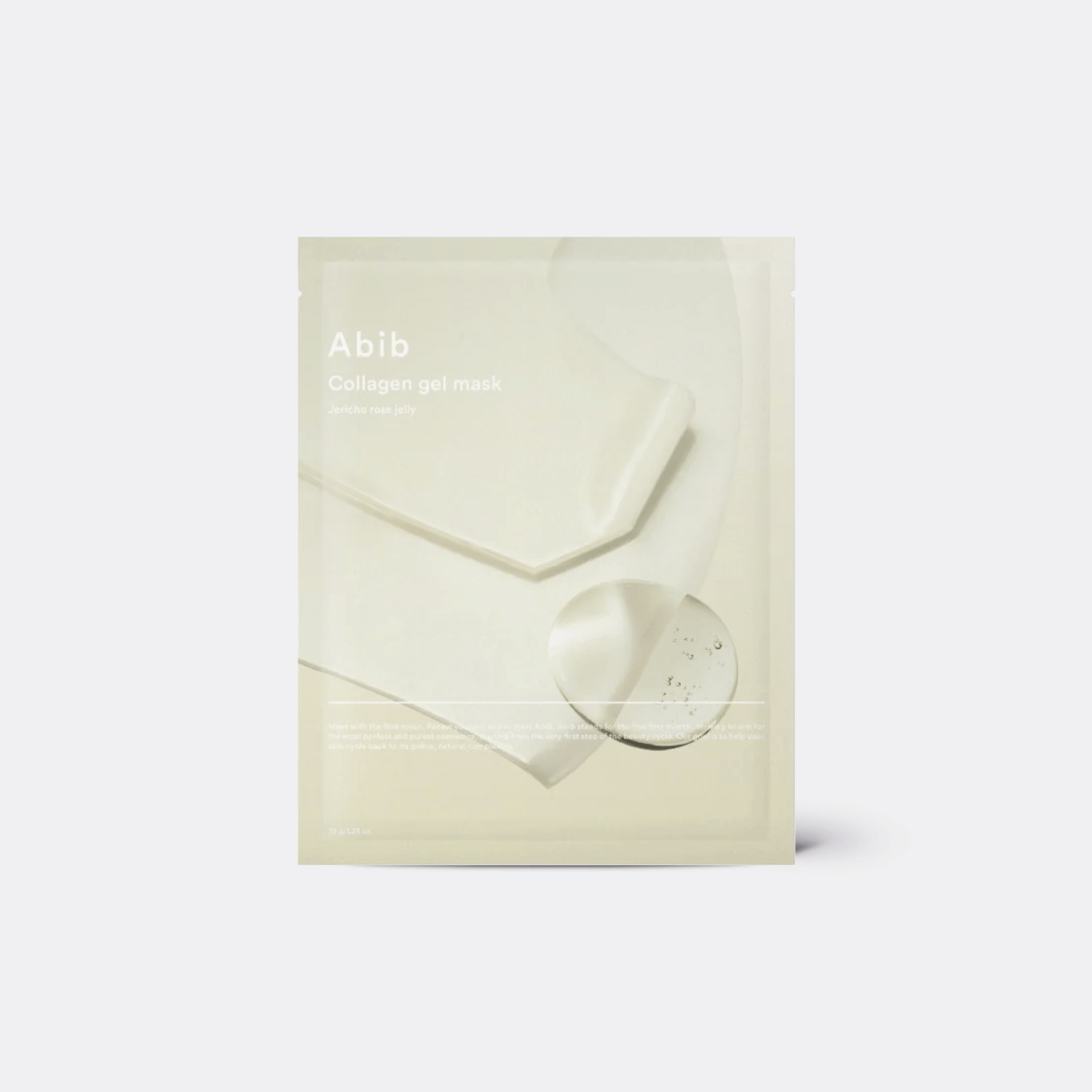 Packaging of ABIB Collagen Gel Beauty Mask Jericho Rose Jelly on a light gray background