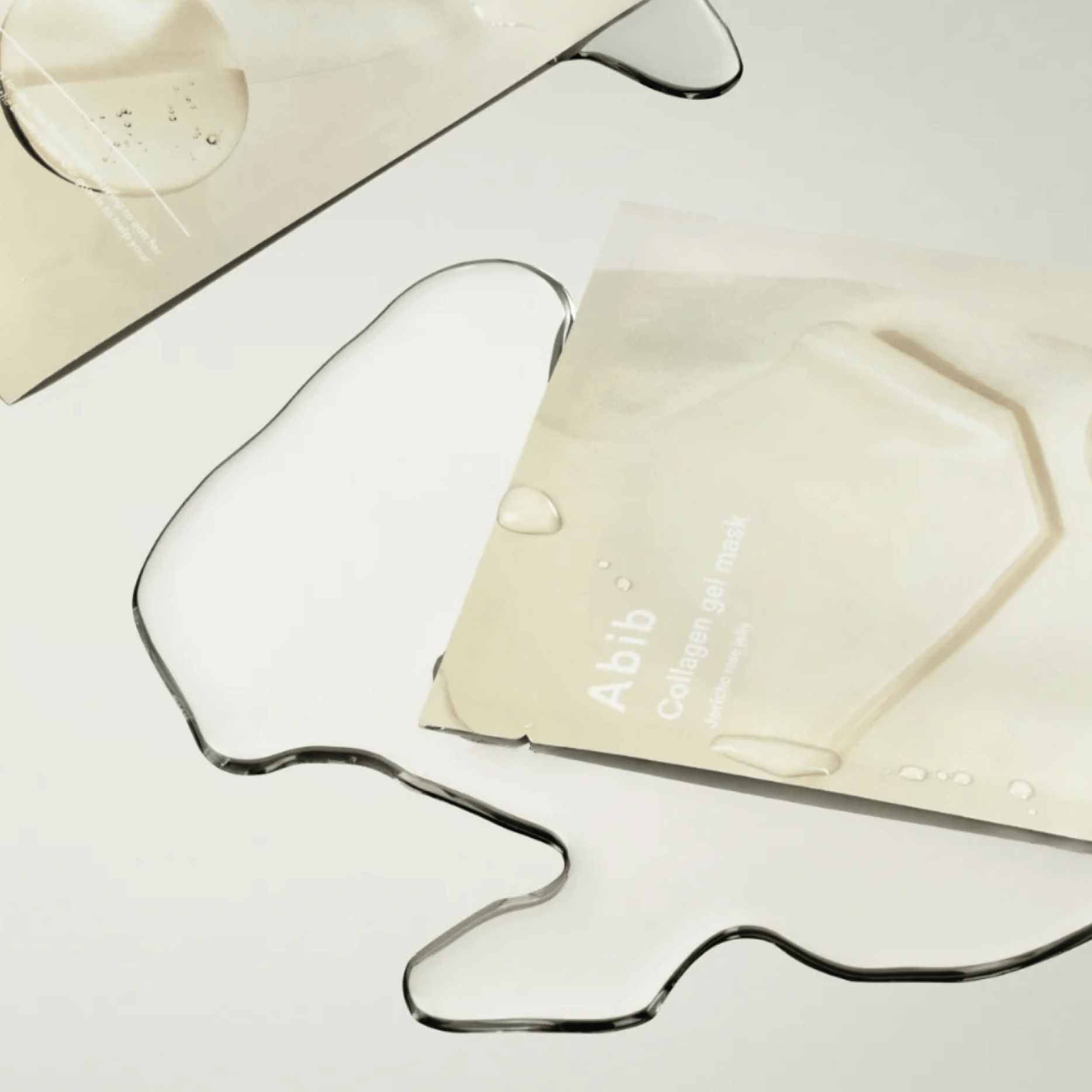 ABIB Collagen Gel Beauty Mask Jericho Rose Jelly on beige background