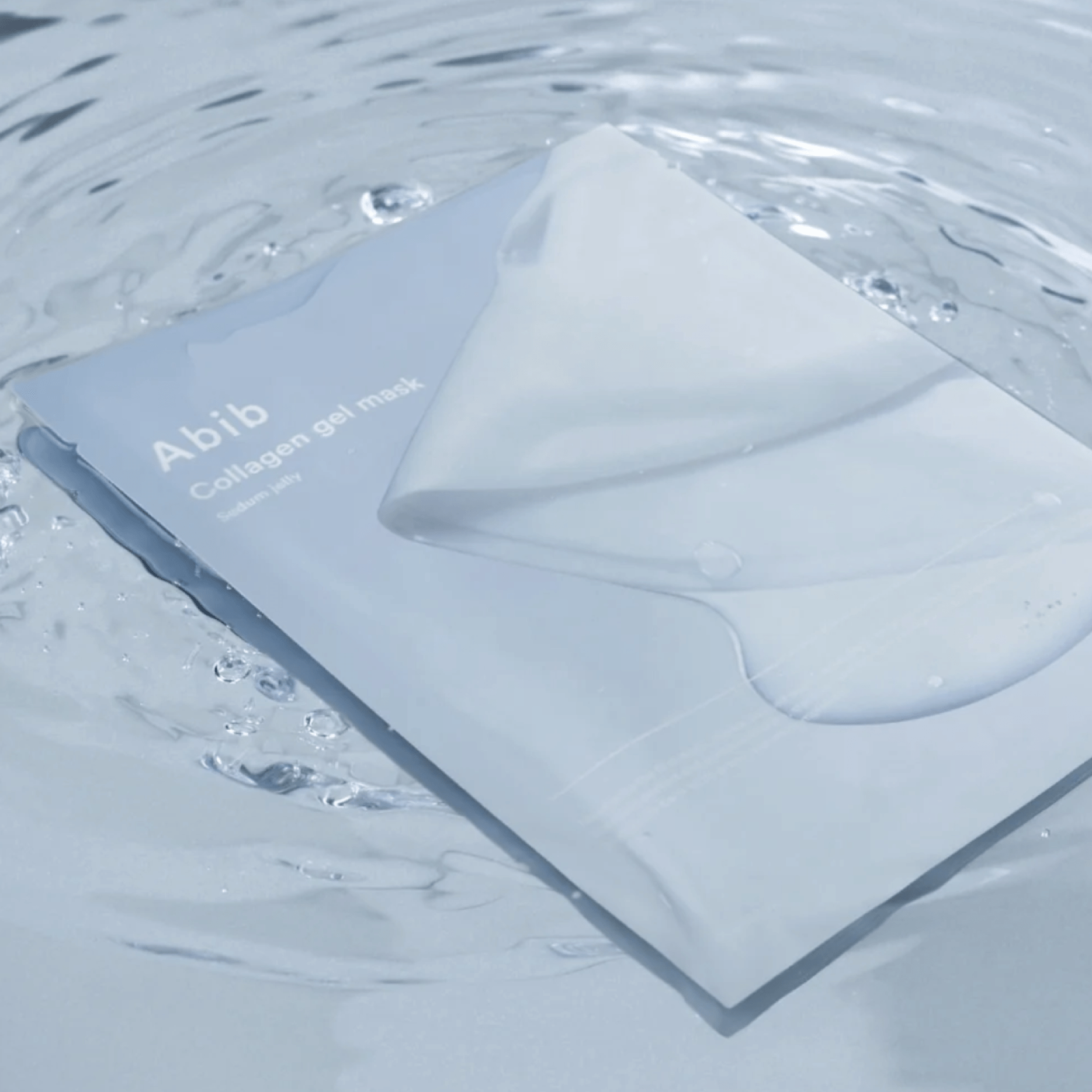 ABIB Collagen Gel Beauty Mask Sedum Jelly with brand name on a water background