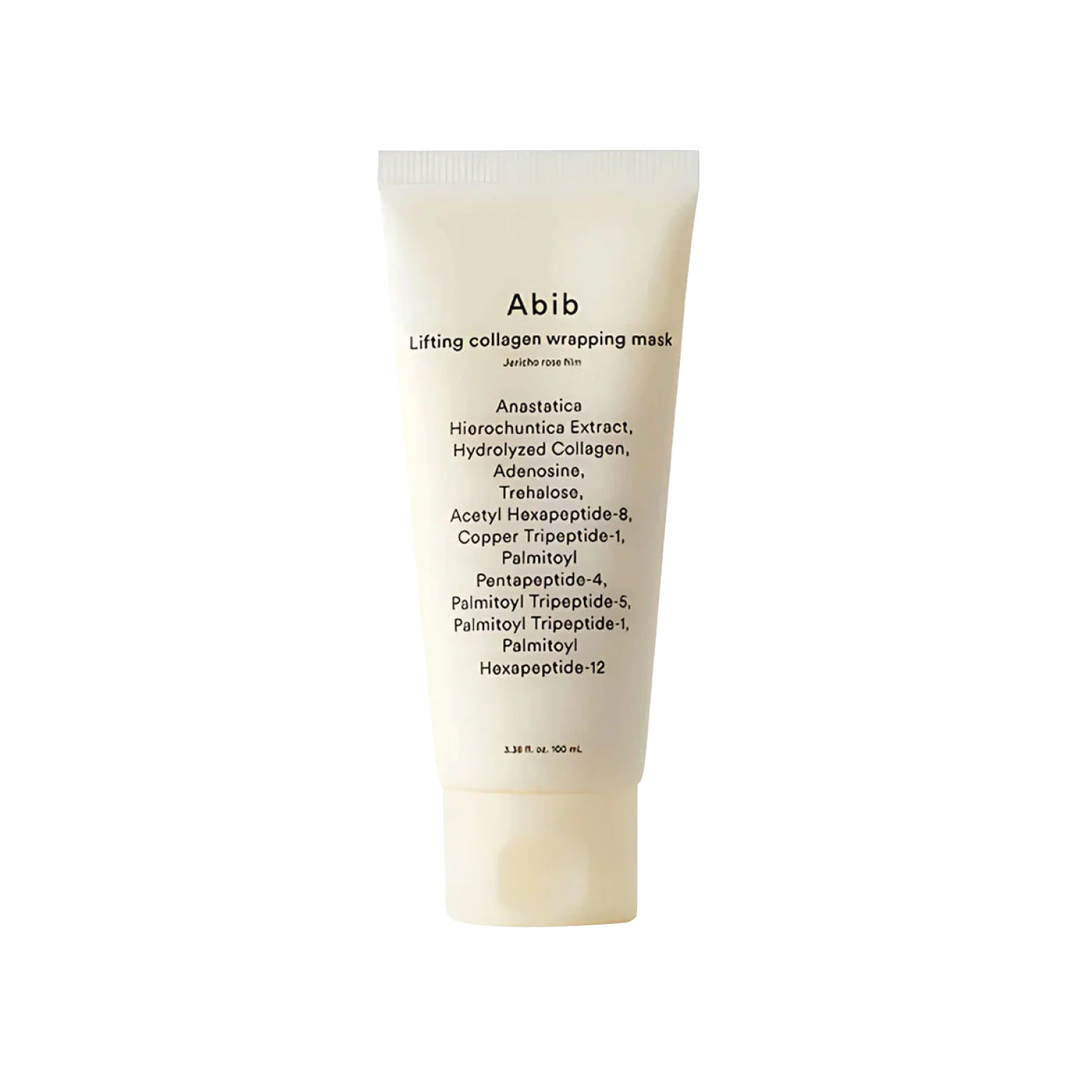 ABIB Lifting collagen wrapping mask Jericho rose film tube with white background