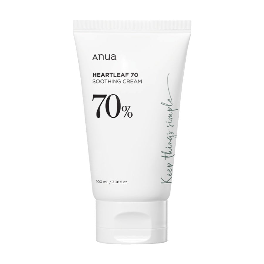 Anua Heartleaf 70 Soothing Cream tube on a white background