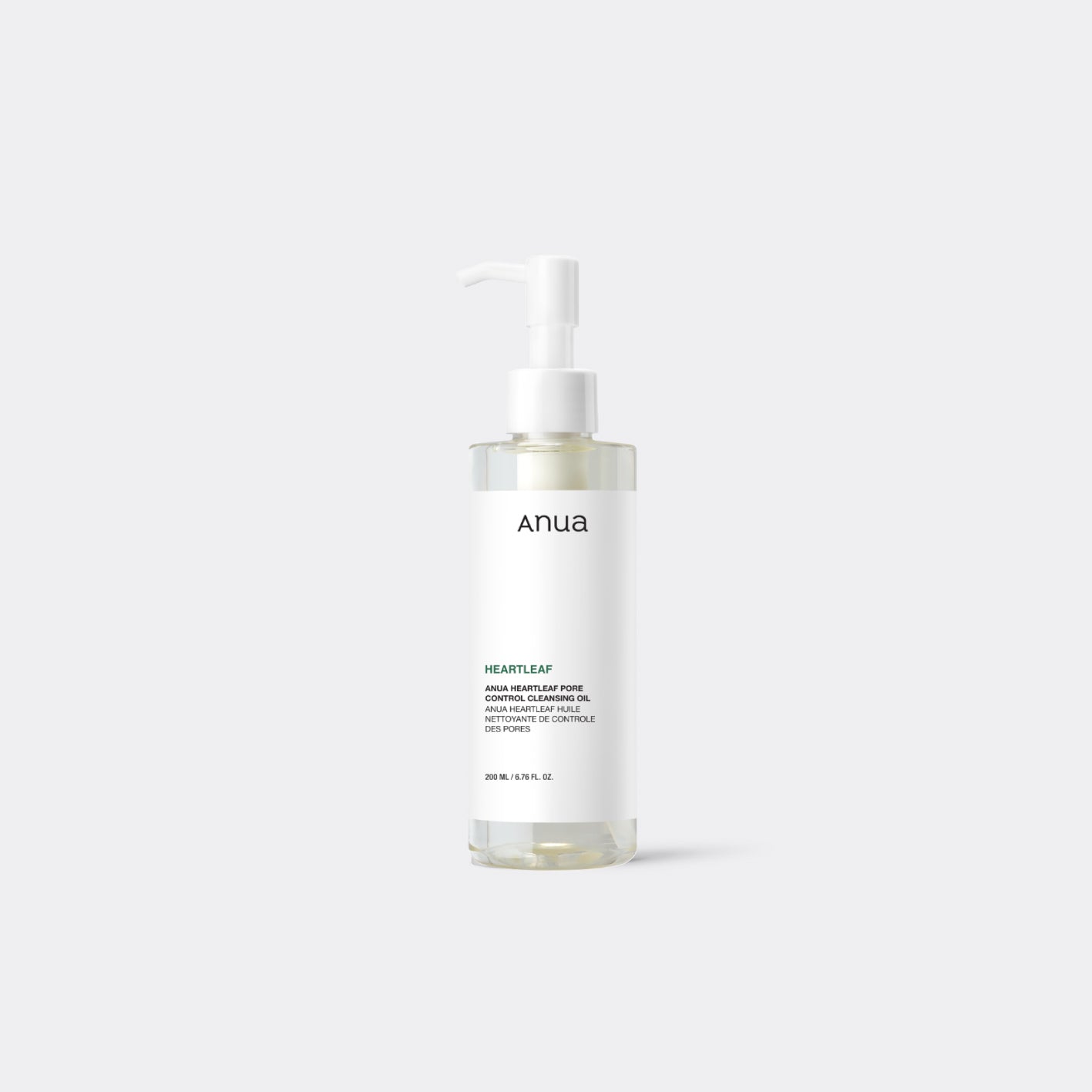 ANUA-Heartleaf-Pore-Control-Cleansing-Oil bottle on grey background