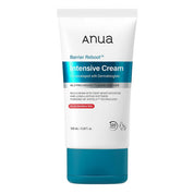 Anua Barrier Reboot Intensive Cream in a 100 mL white squeeze tube with a teal blue cap and teal blue label accents, shown on a plain white background.