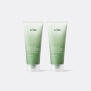 Green tube of ANUA Heartleaf Quercentinol Pore Deep Cleansing Foam on a white background