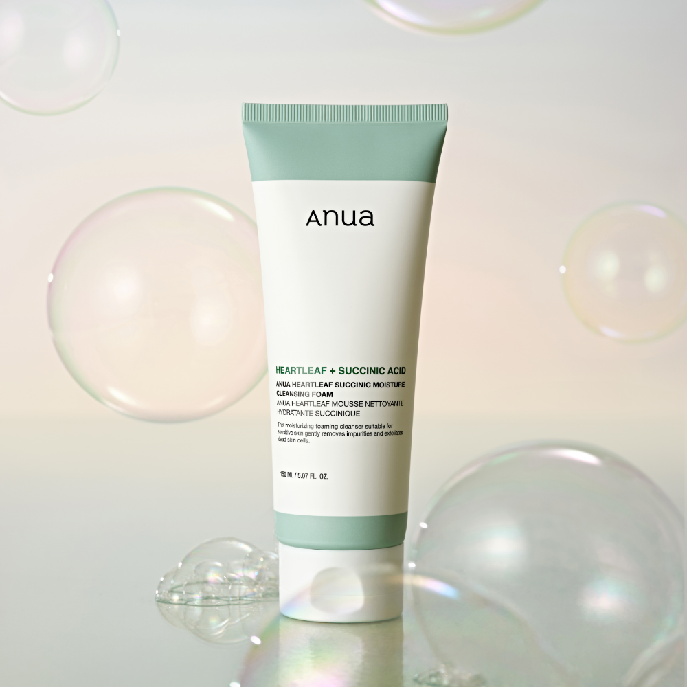 ANUA Heartleaf Succinic Moisture Cleansing Foam| anua cleansing foam| Heartleaf cleansing foam| Moisture cleansing foam| succinic moisture|