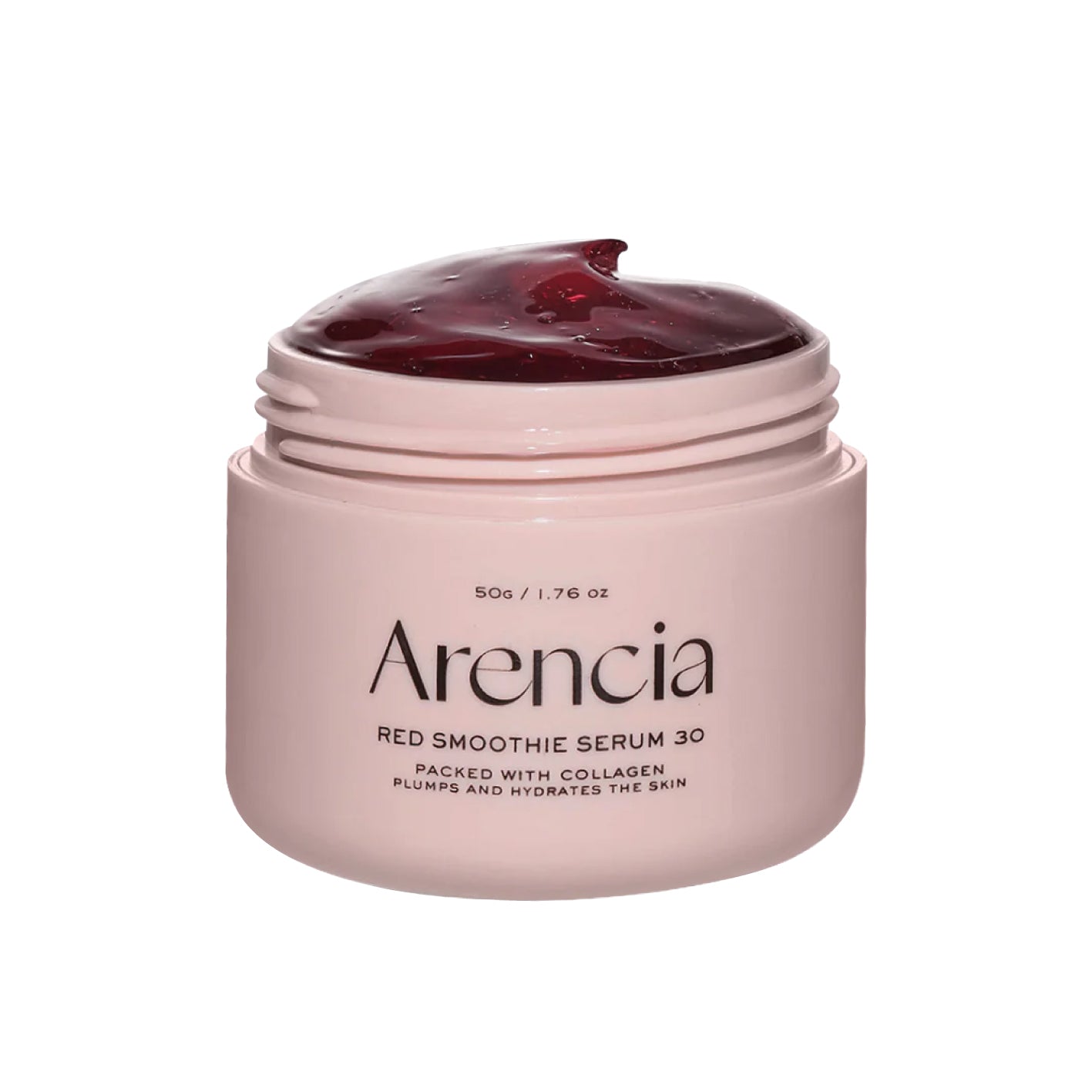 ARENCIA Overnight Red Smoothie Face Mask Serum open jar with white backgorund