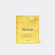 ARENCIA Vita Collagen Radiance Jello Mask packet from the brand Arencia, featuring a minimalist design with wavy lines and black text, set against a light gray background.