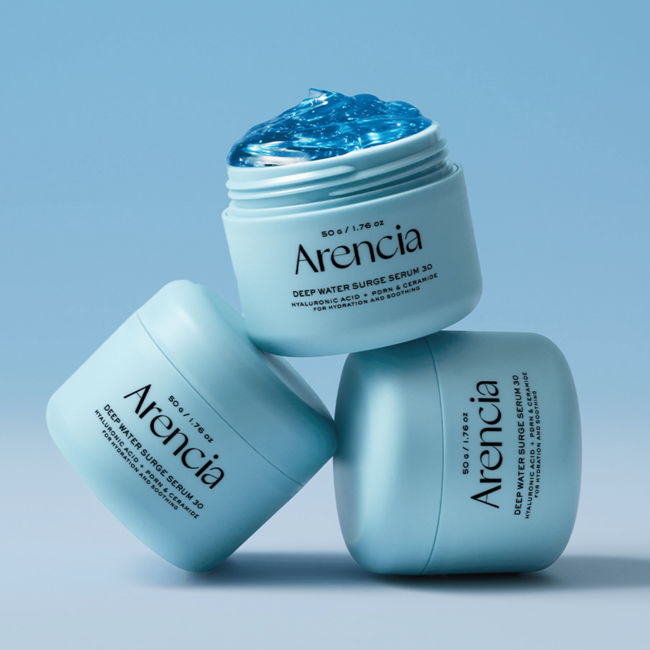 ARENCIA Deep Water Surge Overnight Serum 30 bottle, providing intense hydration and skin recovery while you sleep.