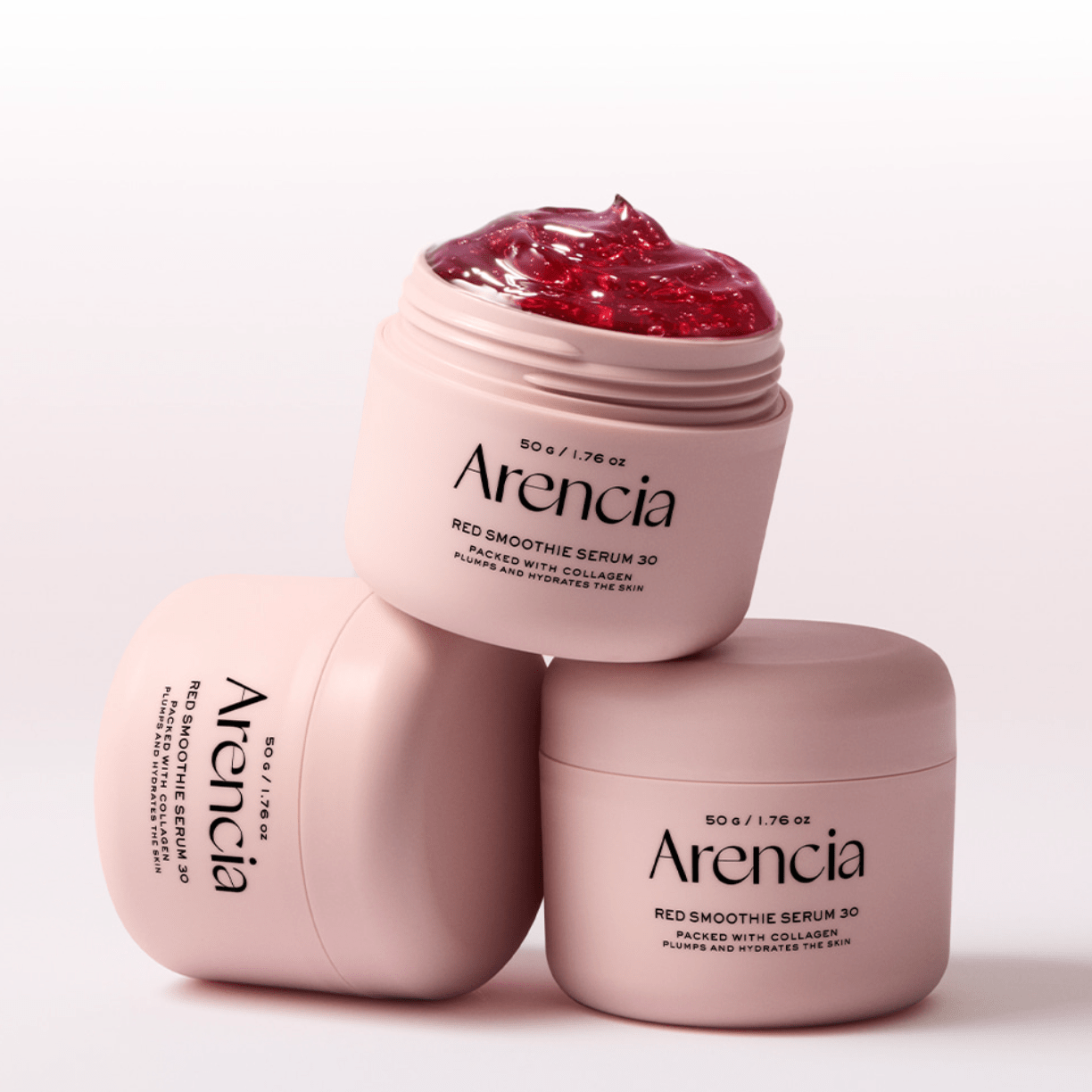 ARENCIA Overnight Red Smoothie Face Mask Serum jar, providing intense nourishment and vitality while sleeping.