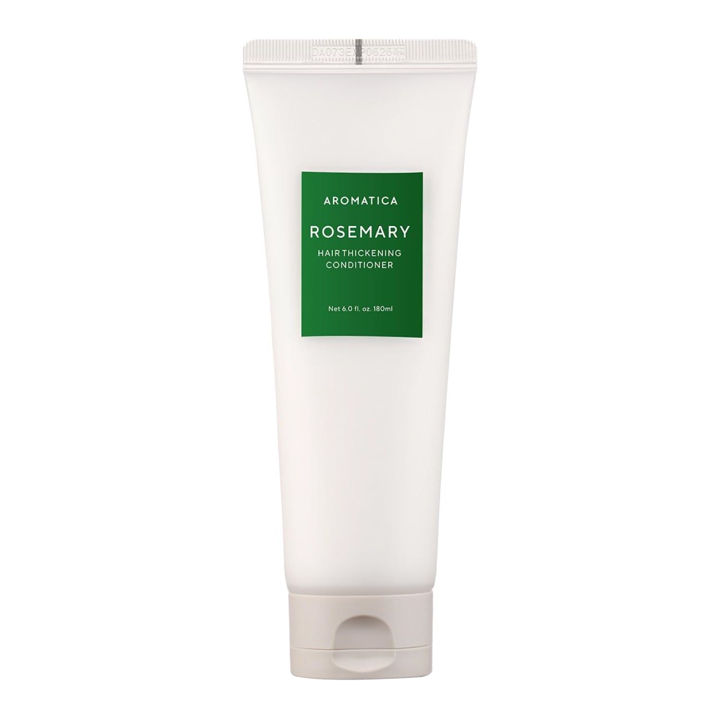 AROMATICA Rosemary Hair Thickening Conditioner with a tag on a white background