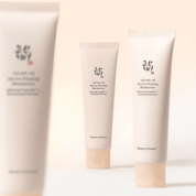 Three tubes of Beauty of Joseon skincare products on a light background
