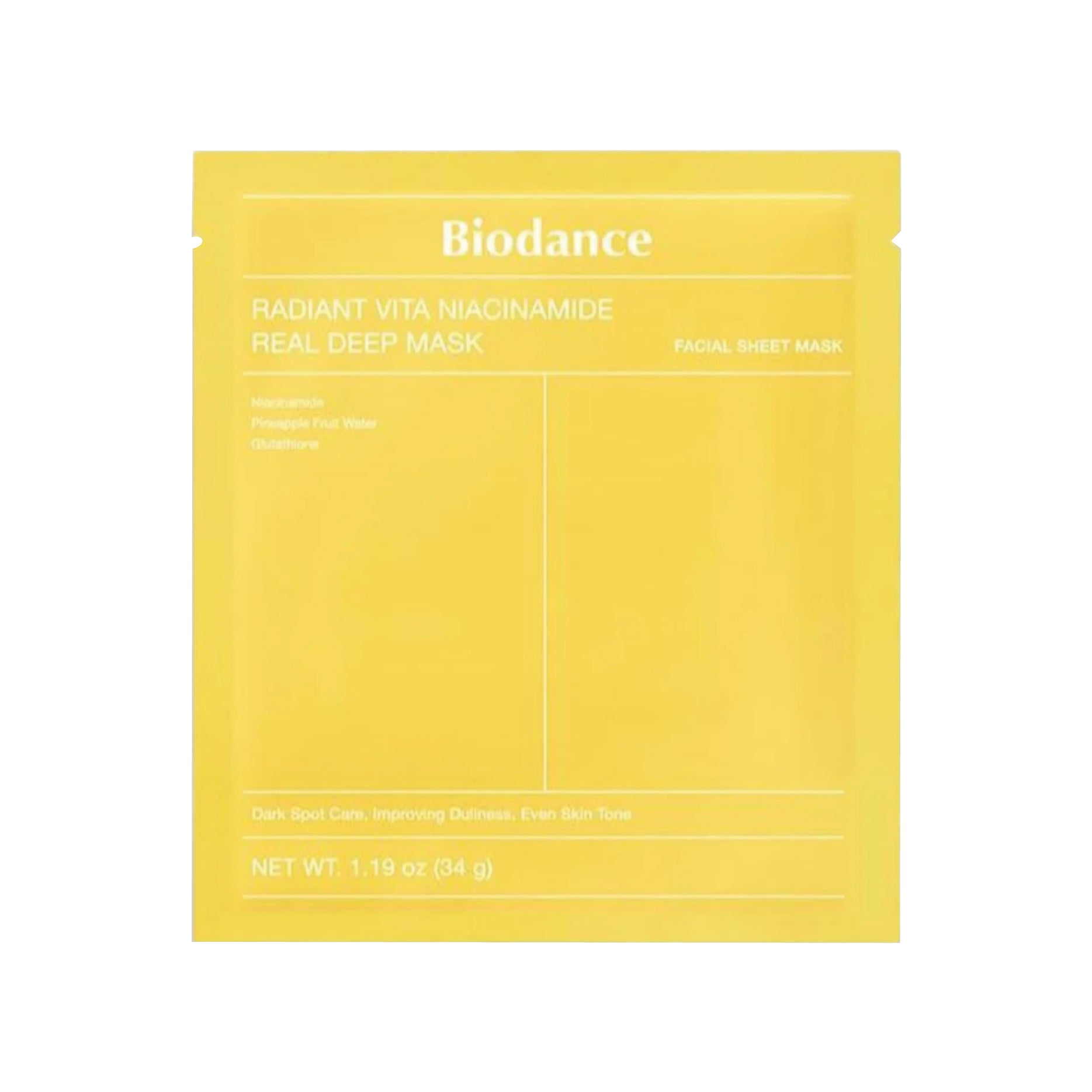 BIODANCE Radiant Vita Niacinamide Real Deep Mask on a white background