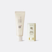 Beauty of Joseon sunscreen duo with Korean text on a white background