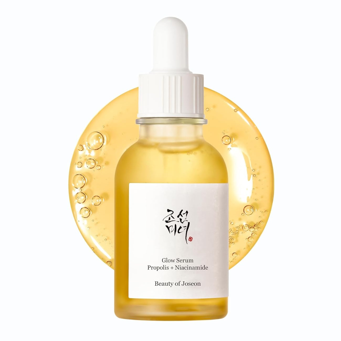 BEAUTY OF JOSEON Glow Serum : Propolis + Niacinamide with dropper on a white background