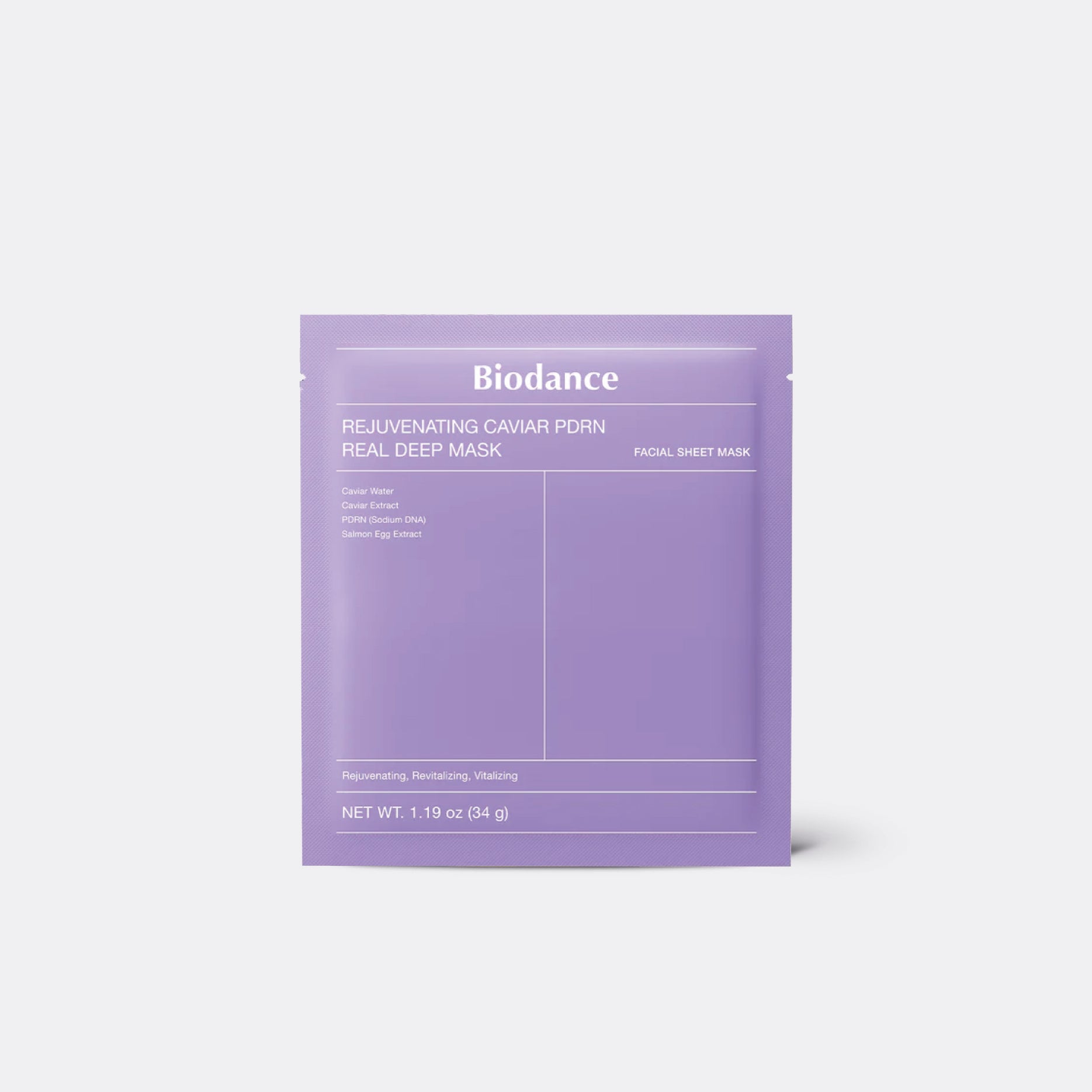 Biodance Rejuvenating Caviar PDRN Real Deep Mask with 'Biodance' branding on a white background