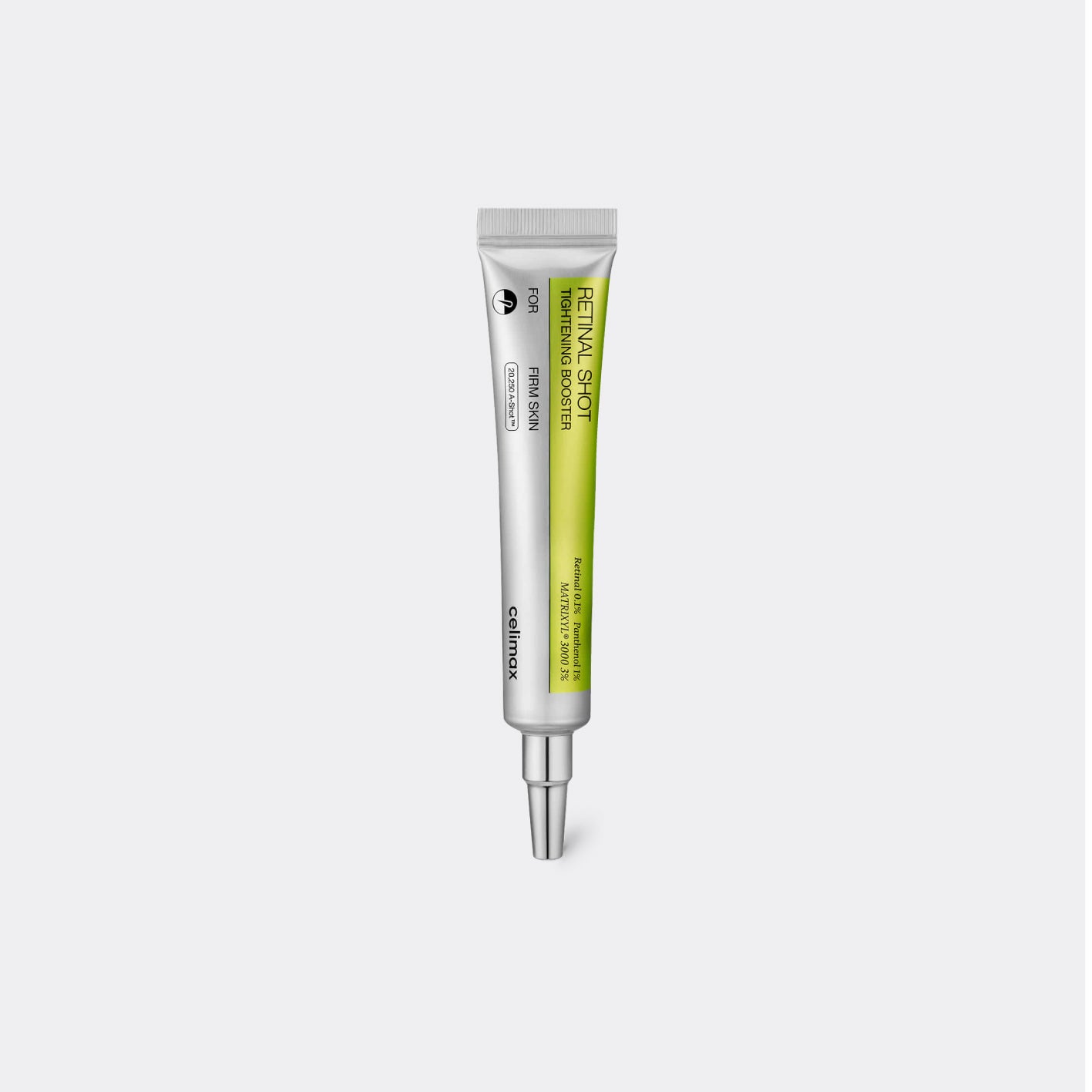 Celimax The Vita A Retinal Shot Tightening Booster tube on grey background