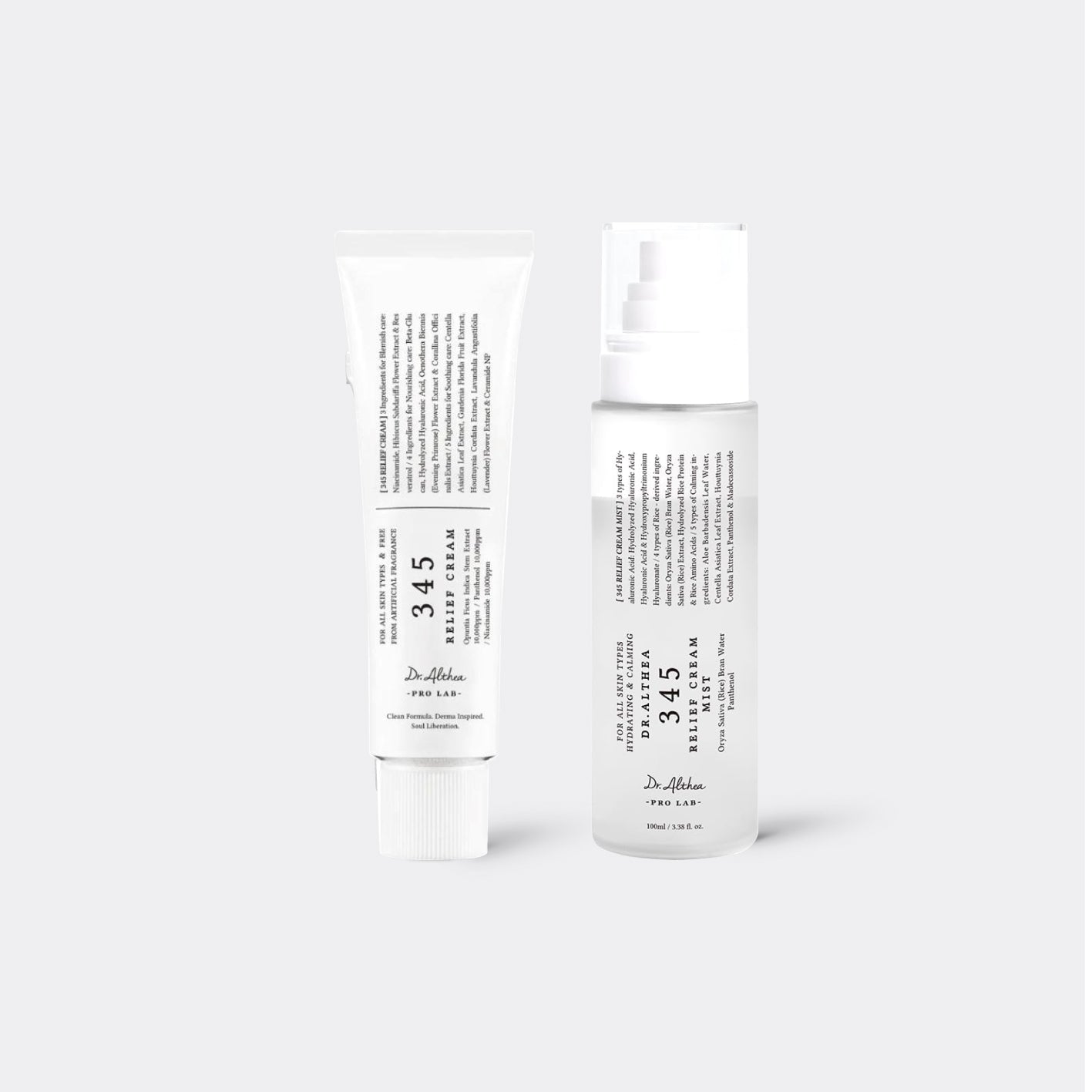Dr althea 345 duo with labels on a white background