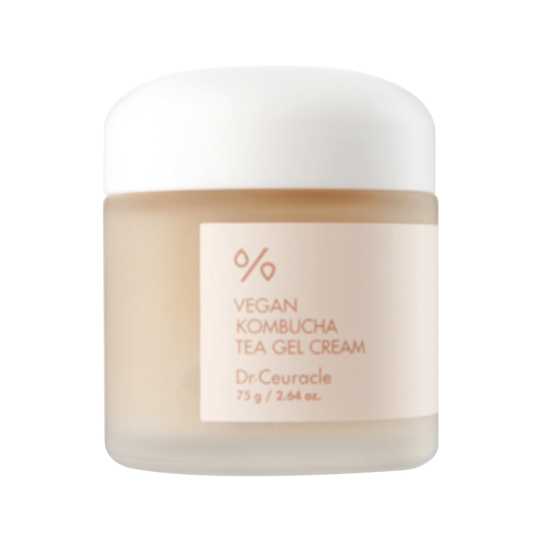 Jar of Dr. Ceuracle Vegan Kombucha Tea Gel Cream on a white background