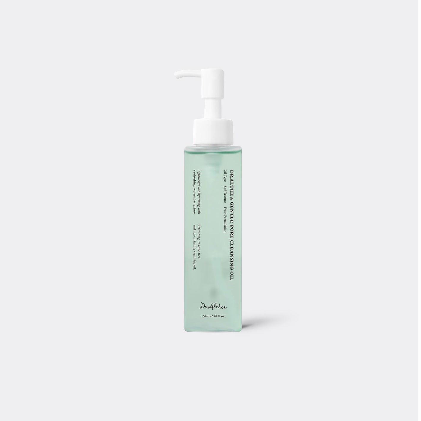DR. ALTHEA Gentle Pore Cleansing Oil Green bottle with pump on a white background
