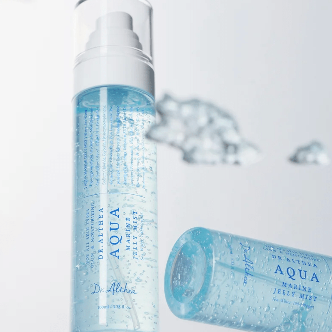 Dr. Althea Aqua Marine Jelly Mist bottle on a light gray background