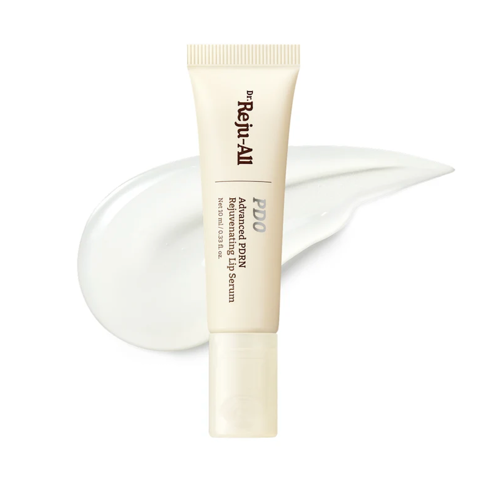 A single tube of Dr. Reju-All Advanced PDRN Rejuvenating Lip Serum (10ml), shown vertically against a solid white background.