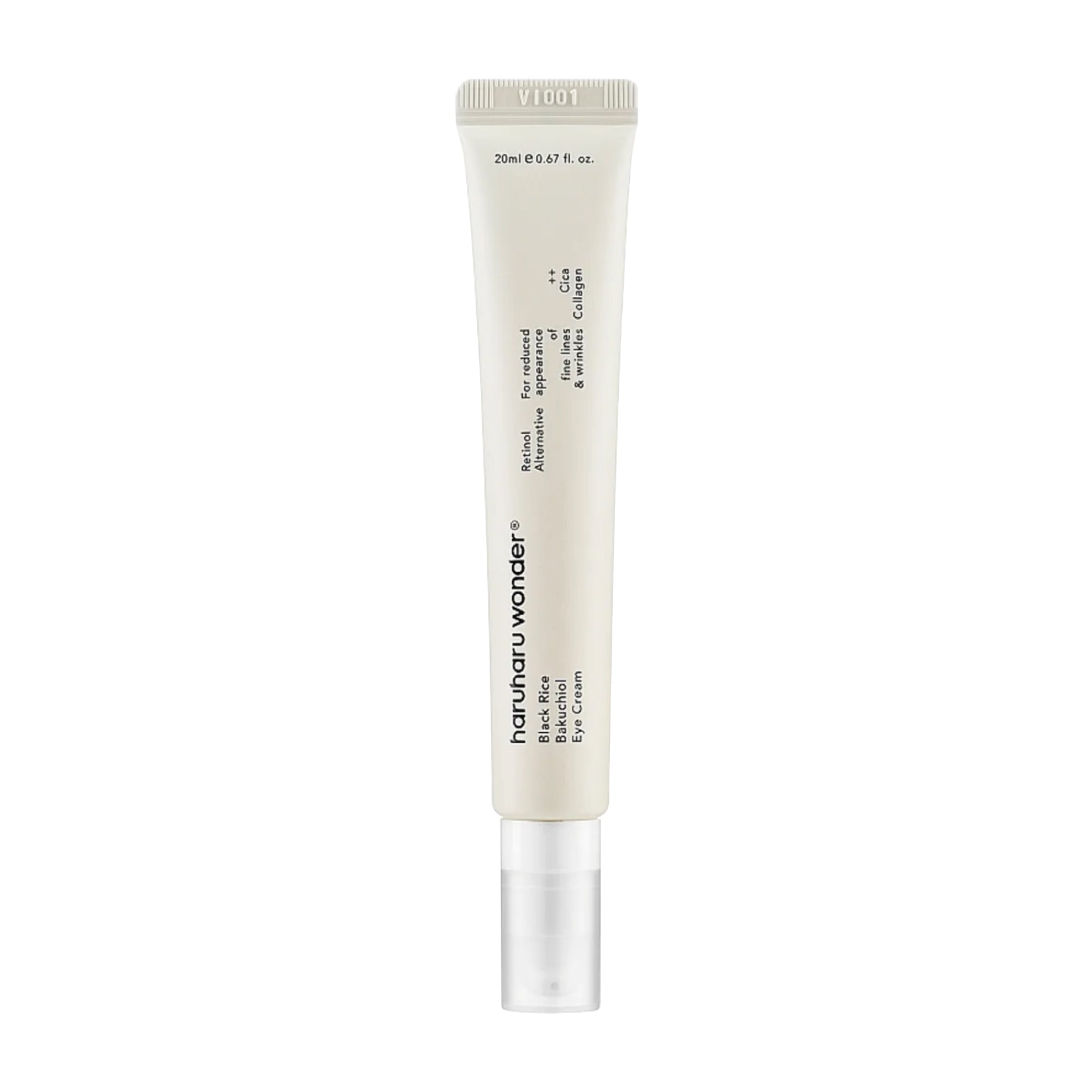 HARUHARU WONDER Black Rice Bakuchiol Eye Cream tube with visible brand name on a white background