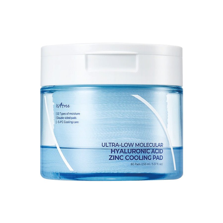 ISNTREE Ultra-Low Molecular Hyaluronic Acid Zinc Cooling Pad on white background