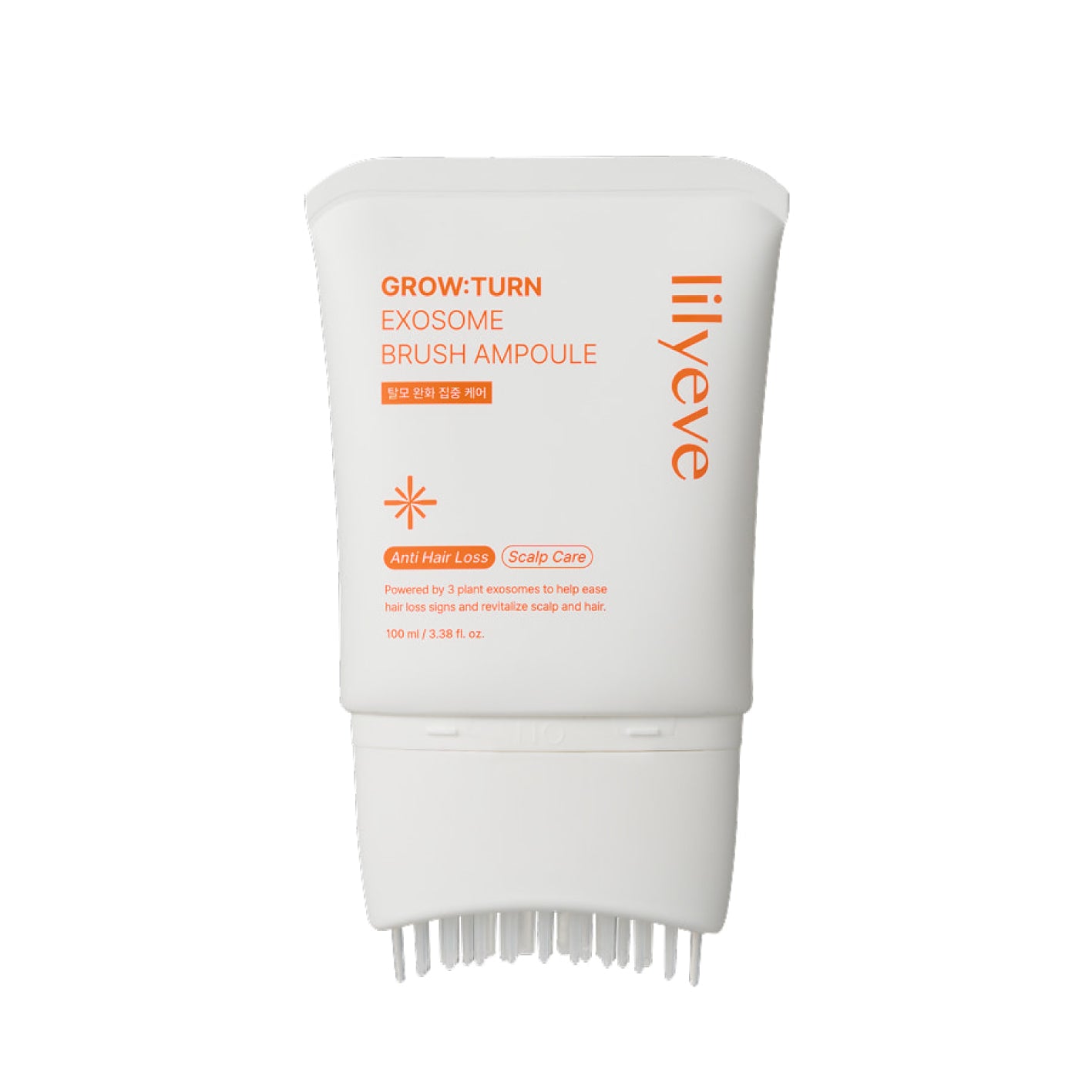 LILYEVE Grow Turn Exosome Brush Ampoule with orange text on a white background
