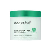 Medicube Super Cica Pad jar with green lid on a white background