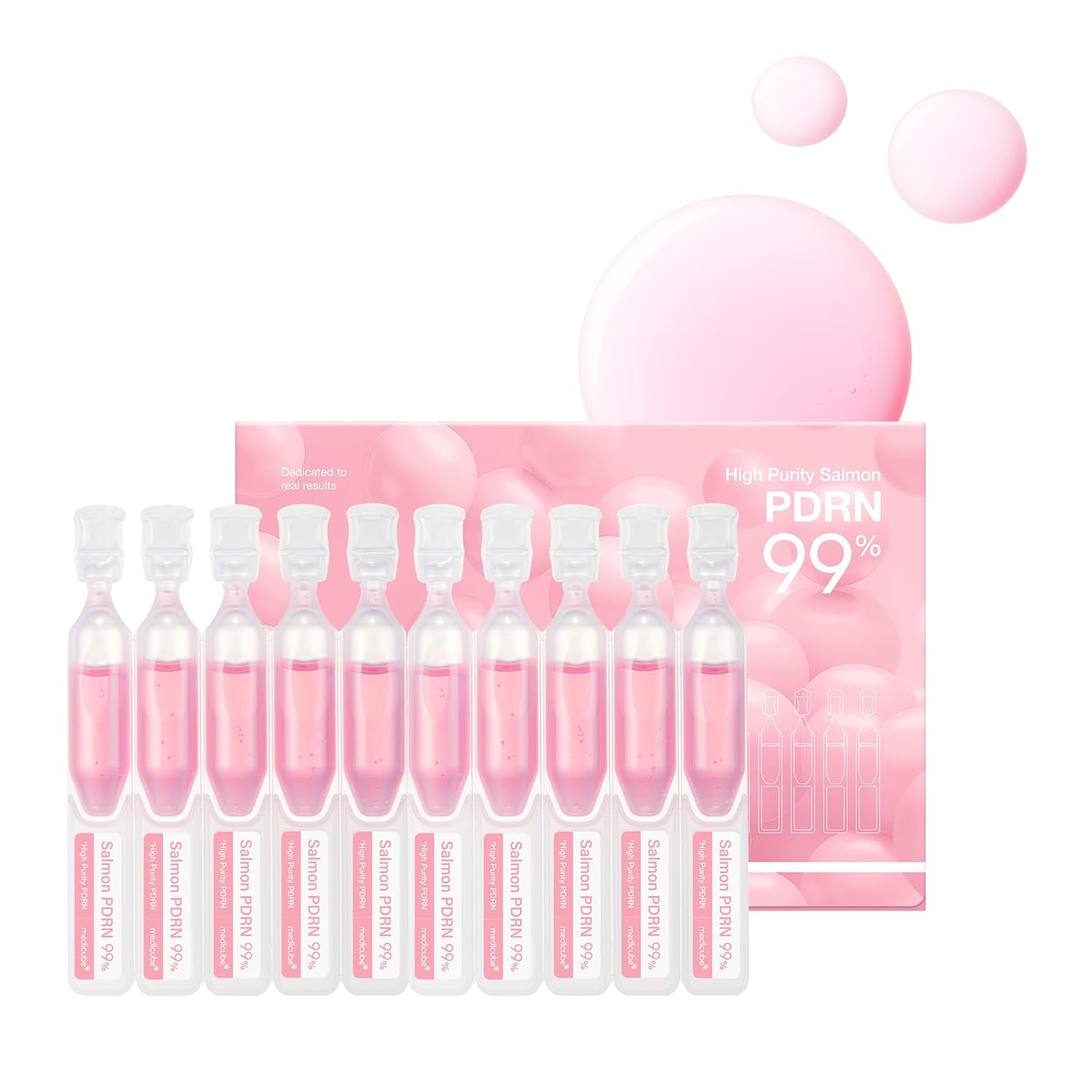 medicube Salmon DNA PDRN Pink One Day Serum | 99% Salmon DNA PDRN Intensive Ampoule, Collagen, Glutathione, Hyaluronic Acid - Improves skin radiance |PDRN serum|