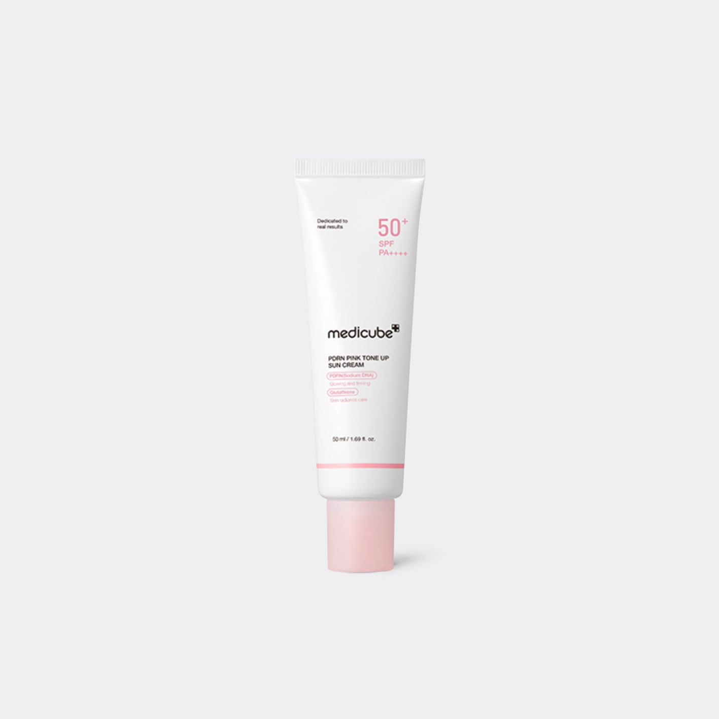 MEDICUBE PDRN Pink Tone Up Sun Cream 50ml on a white background