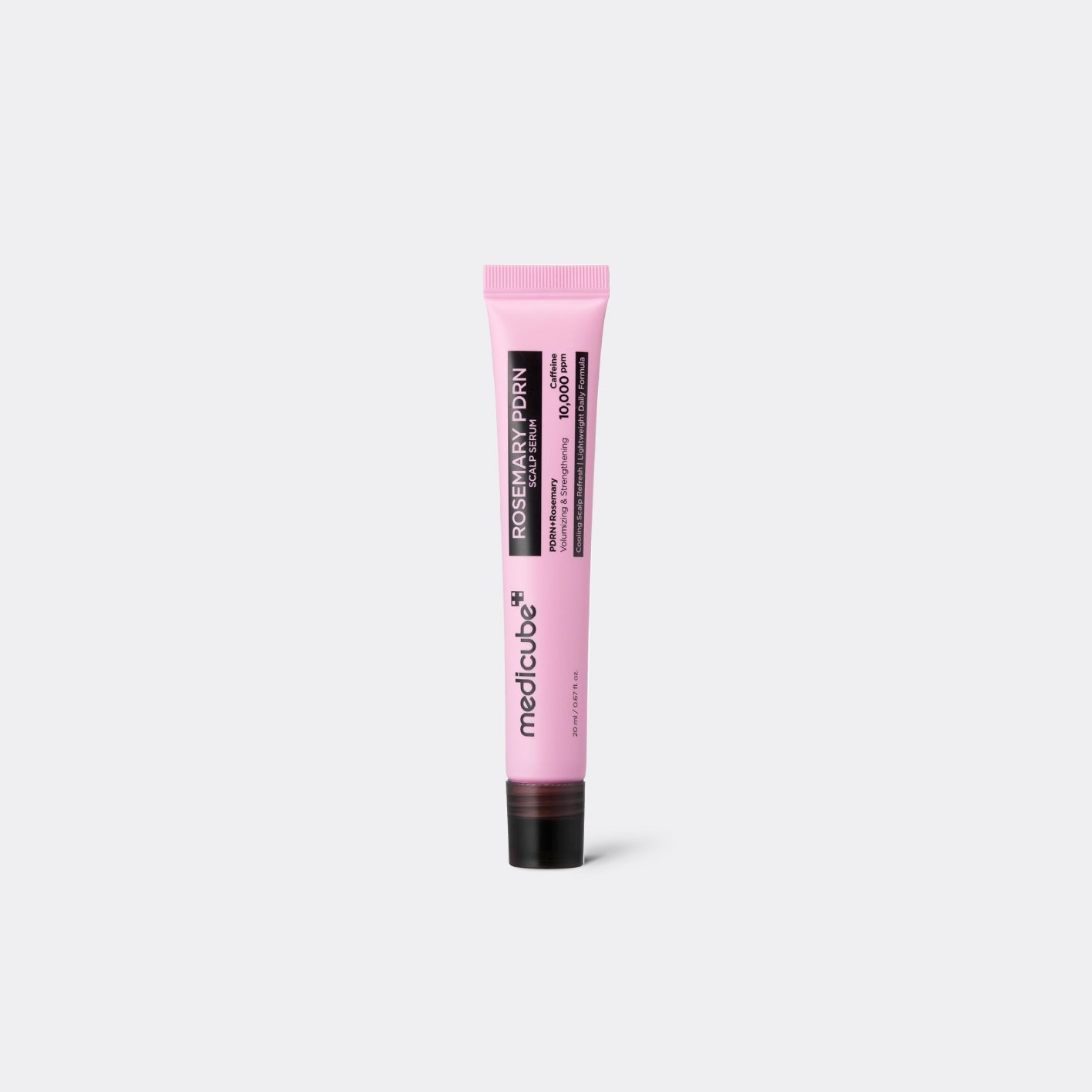 Pink tube of MEDICUBE Rosemary PDRN Scalp Serum on a white background