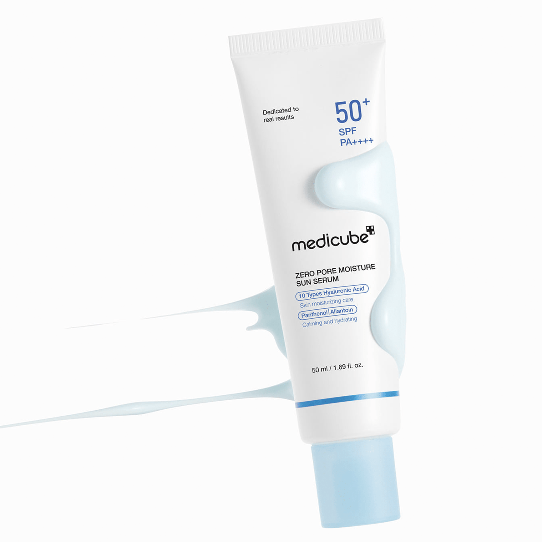 Tube of Medicube Zero Pore Moisture Sun Serum on a white background