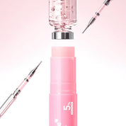 MEDICUBE PDRN Pink Collagen Volume Multi Balm  with applicator on a pink background