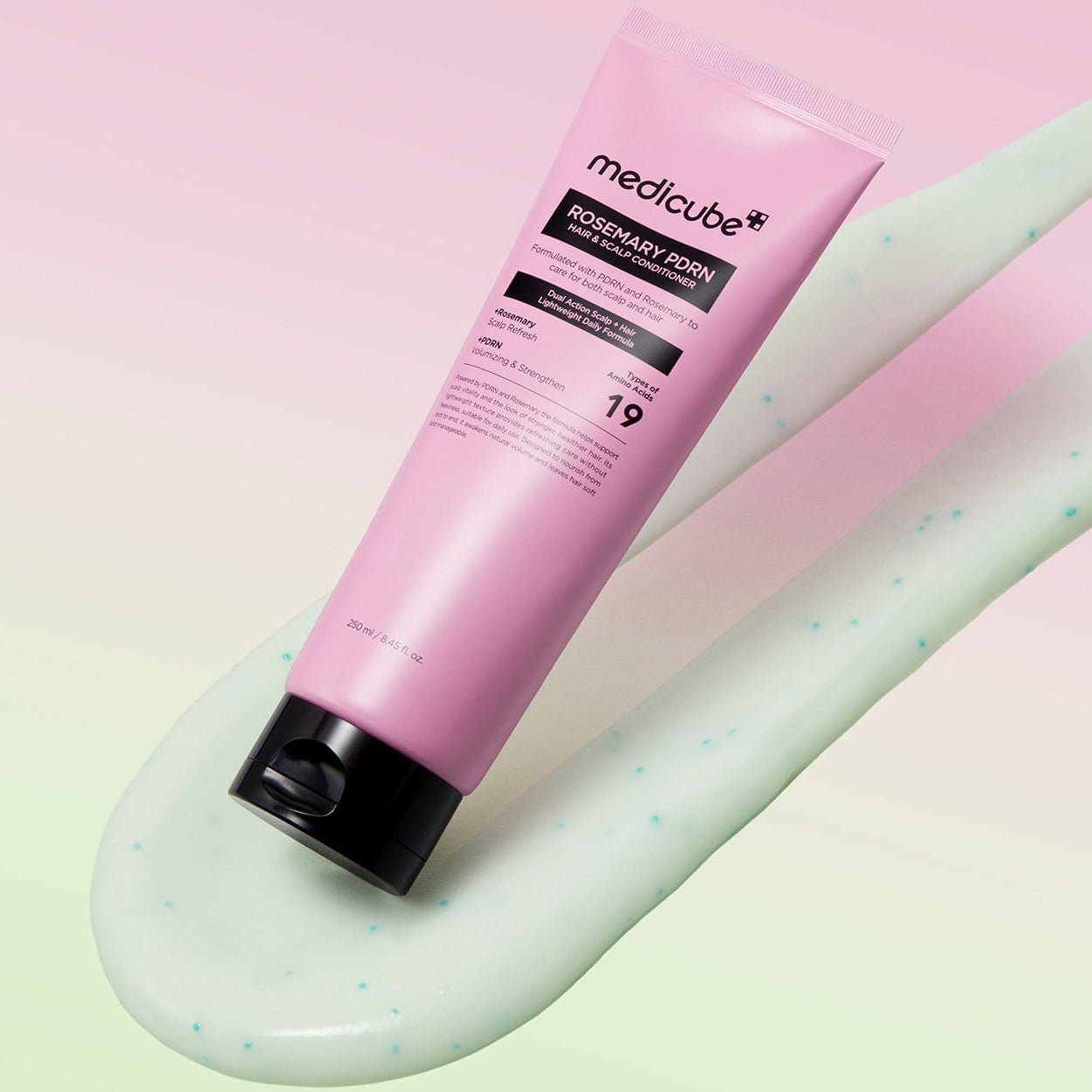 Medicube ROSEMARY PDRN HAIR&SCALP CONDITIONER on a gradient background