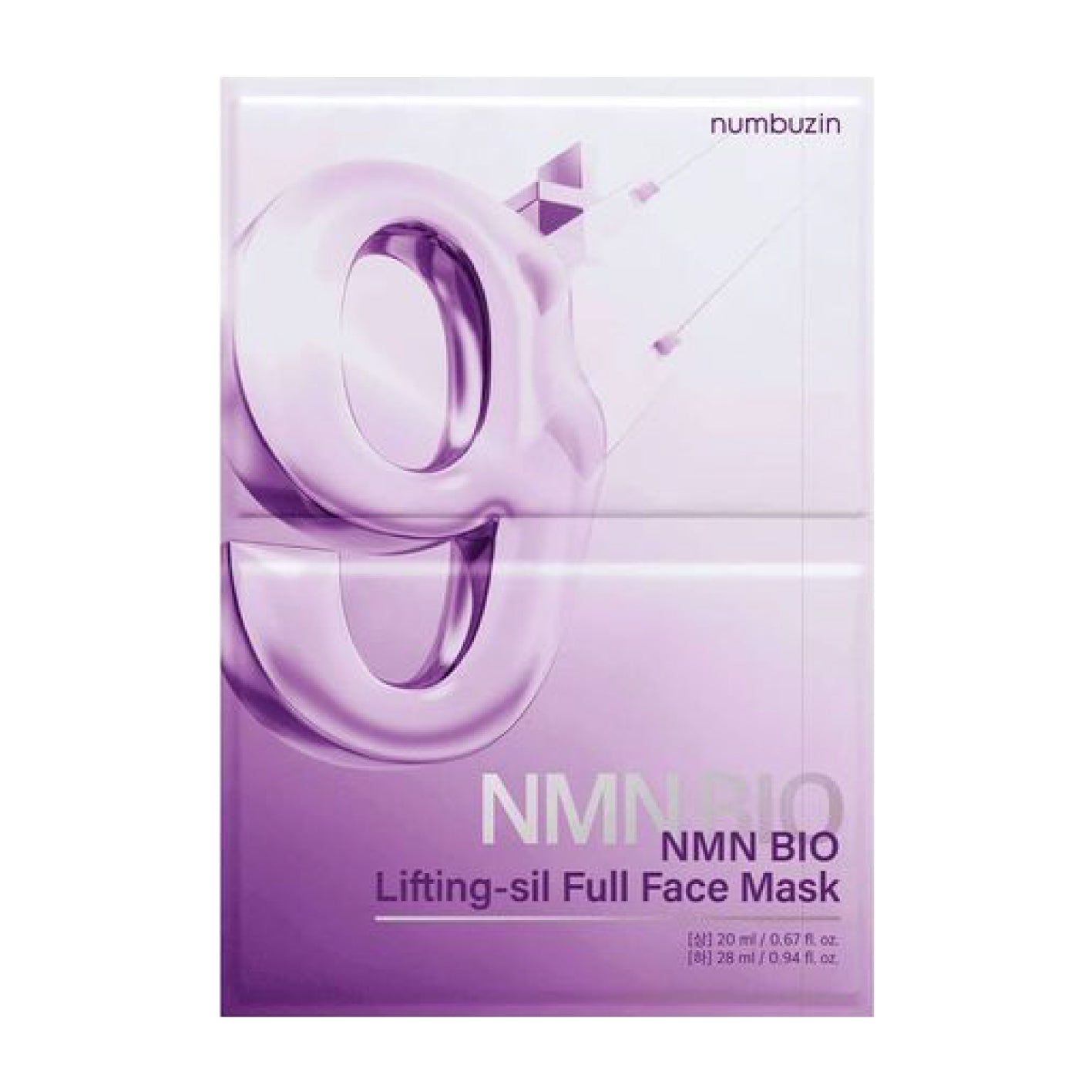 NUMBUZIN No.9 NAD Bio Lifting Full Cover Facial Mask on a white background