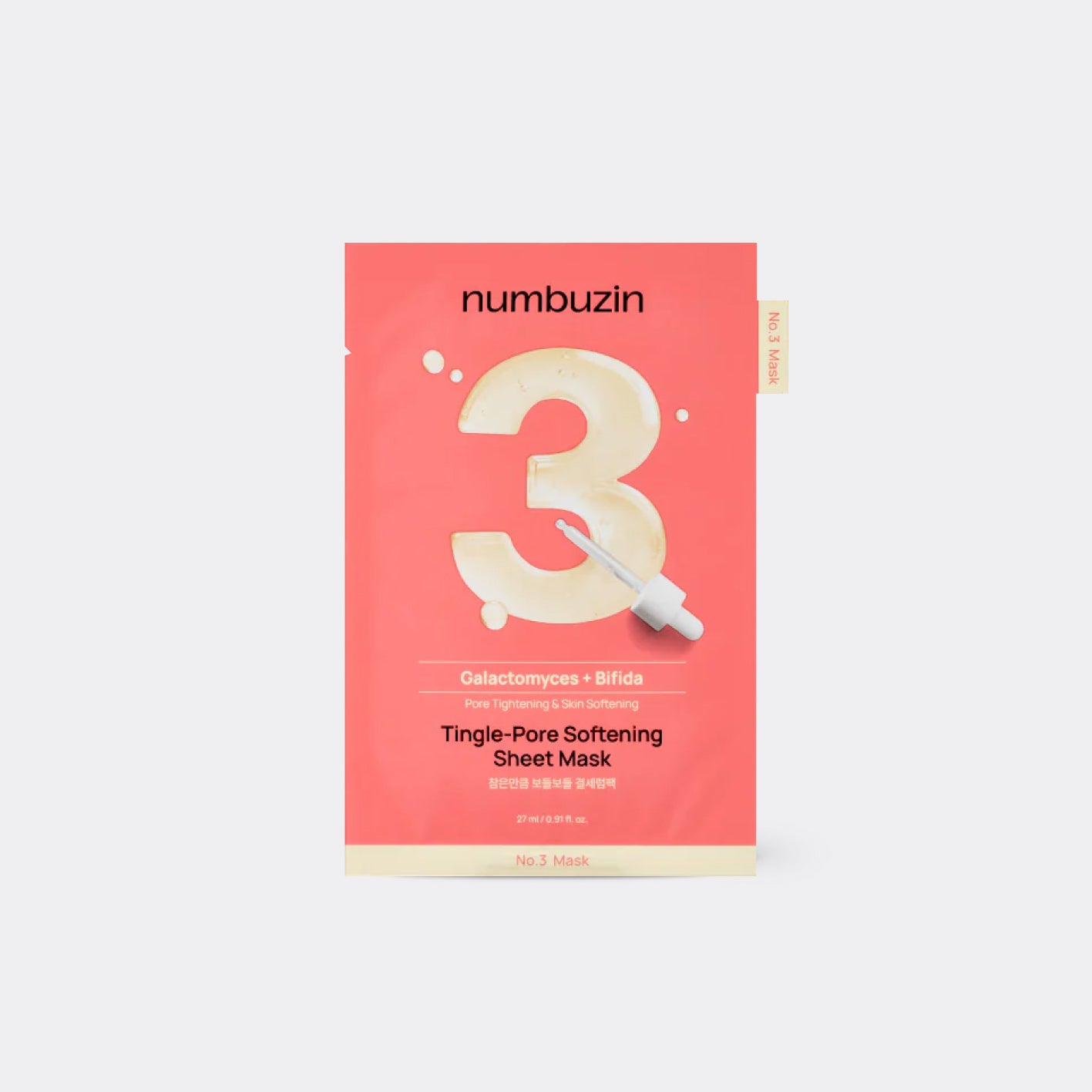 NUMBUZIN No.3 Tingle-Pore Softening Sheet Mask with grey background
