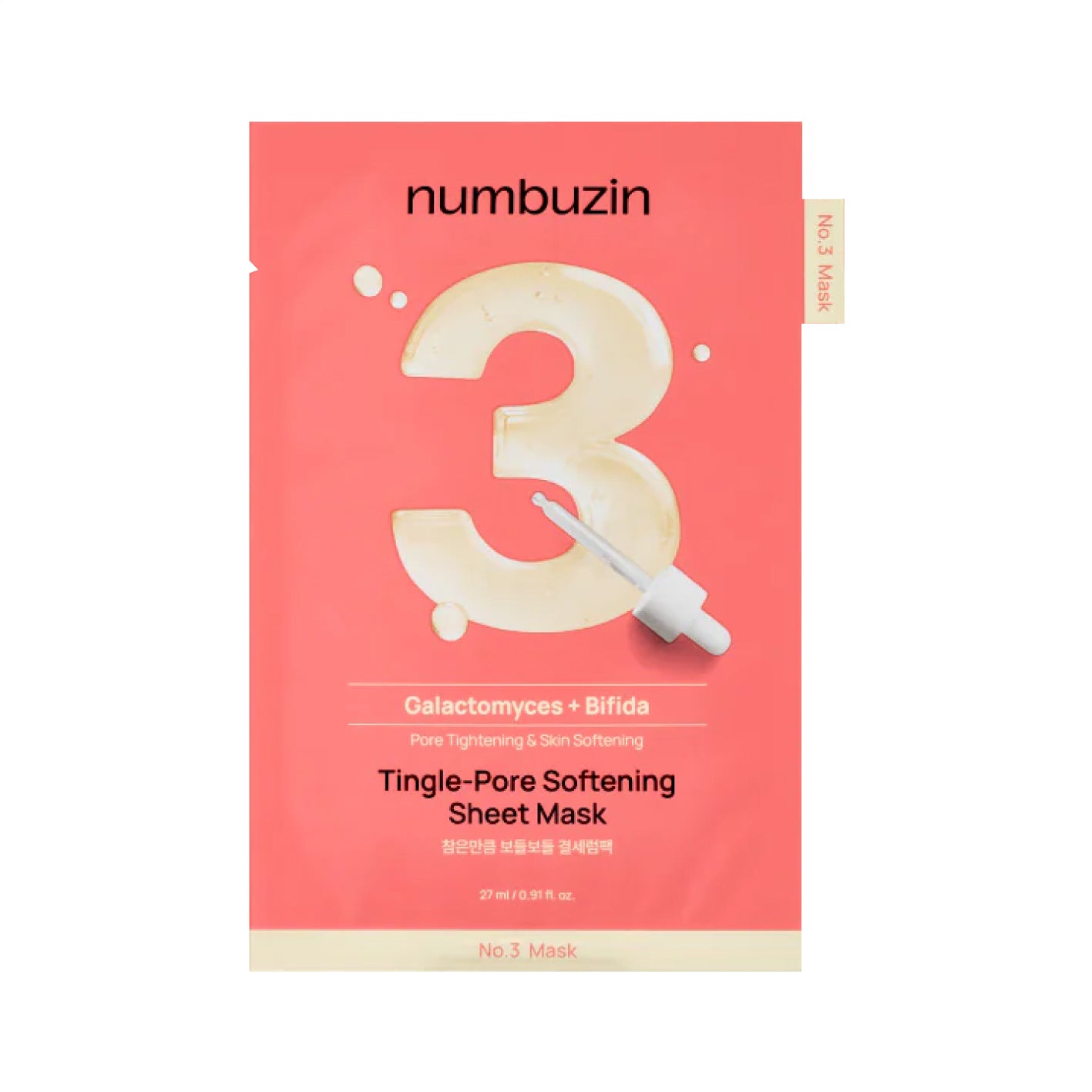 NUMBUZIN No.3 Tingle-Pore Softening Sheet Mask with white backgorund