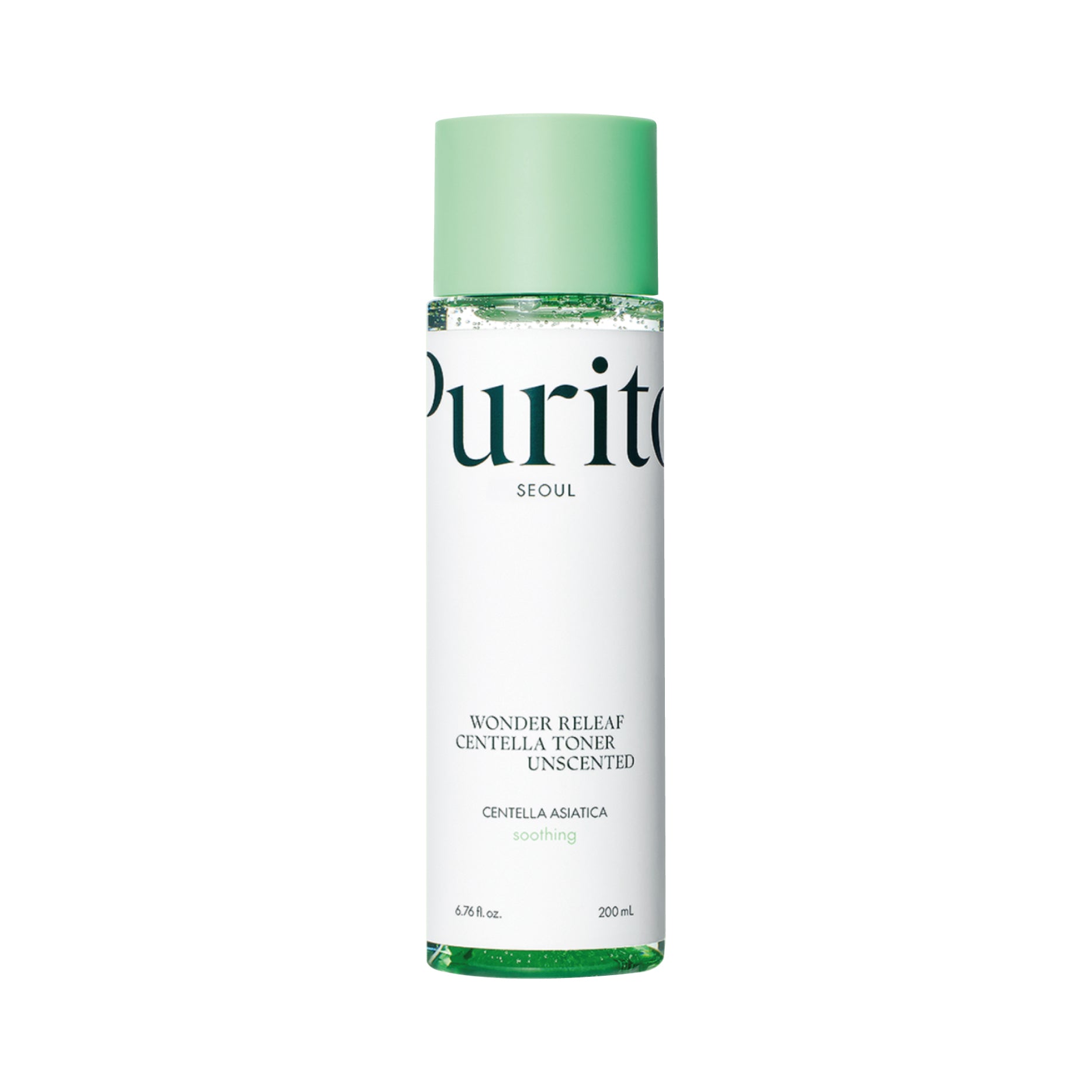 PURITO Wonder Releaf Centella Toner Unscented bottle on a white background