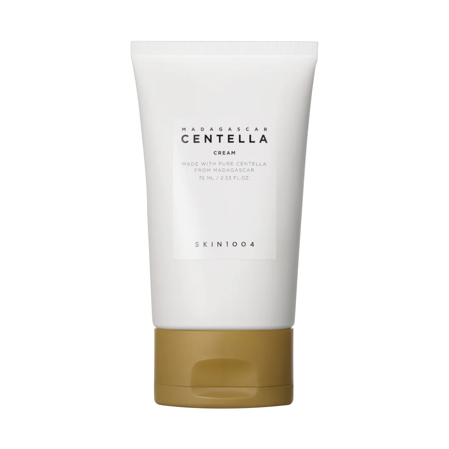 Skincare cream tube labeled 'Madagascan Centella' by 'SKIN1004' on a white background