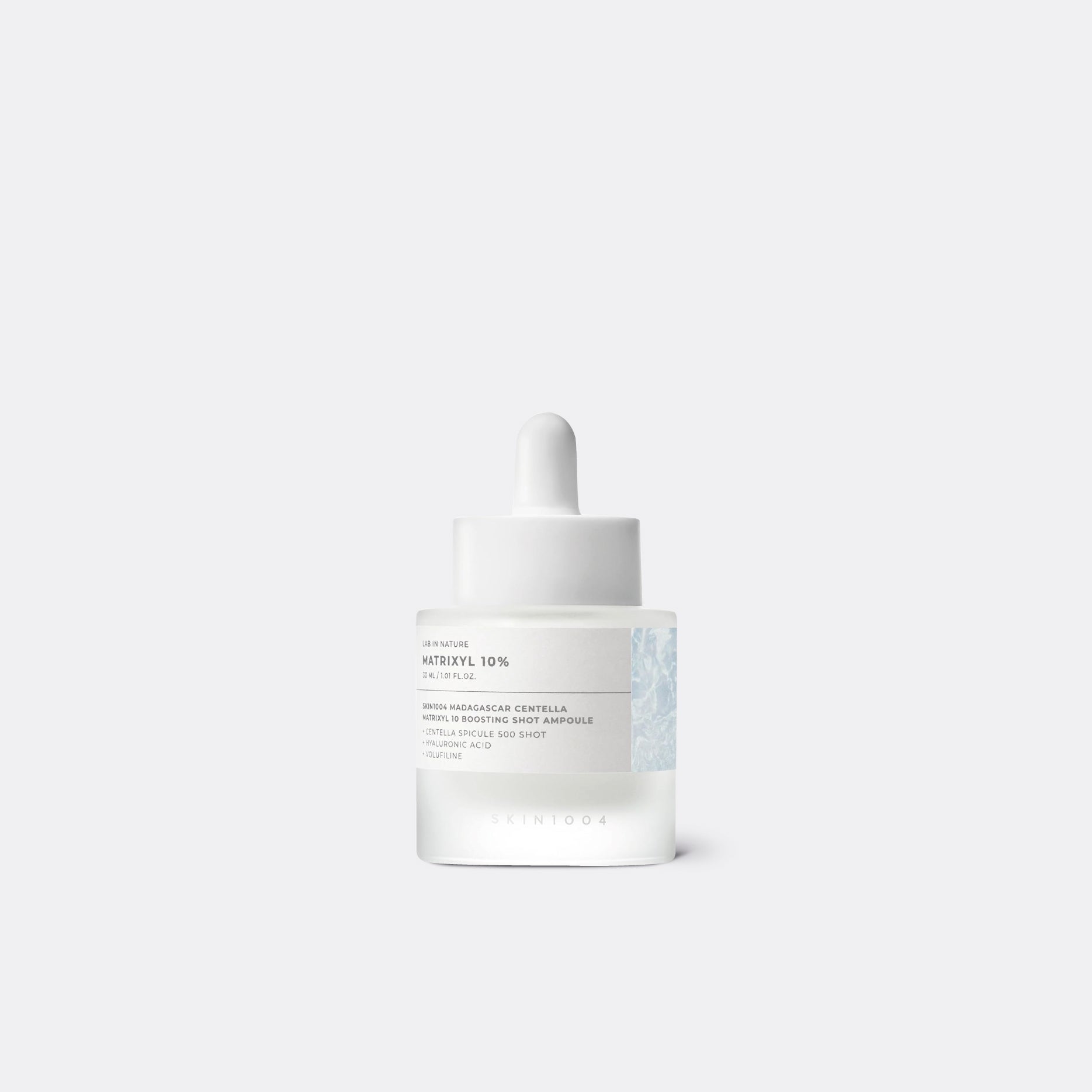 Anti-aging ampoule: SKIN1004 Matrixyl 10 for firming skin, boosting collagen, and reducing fine lines.