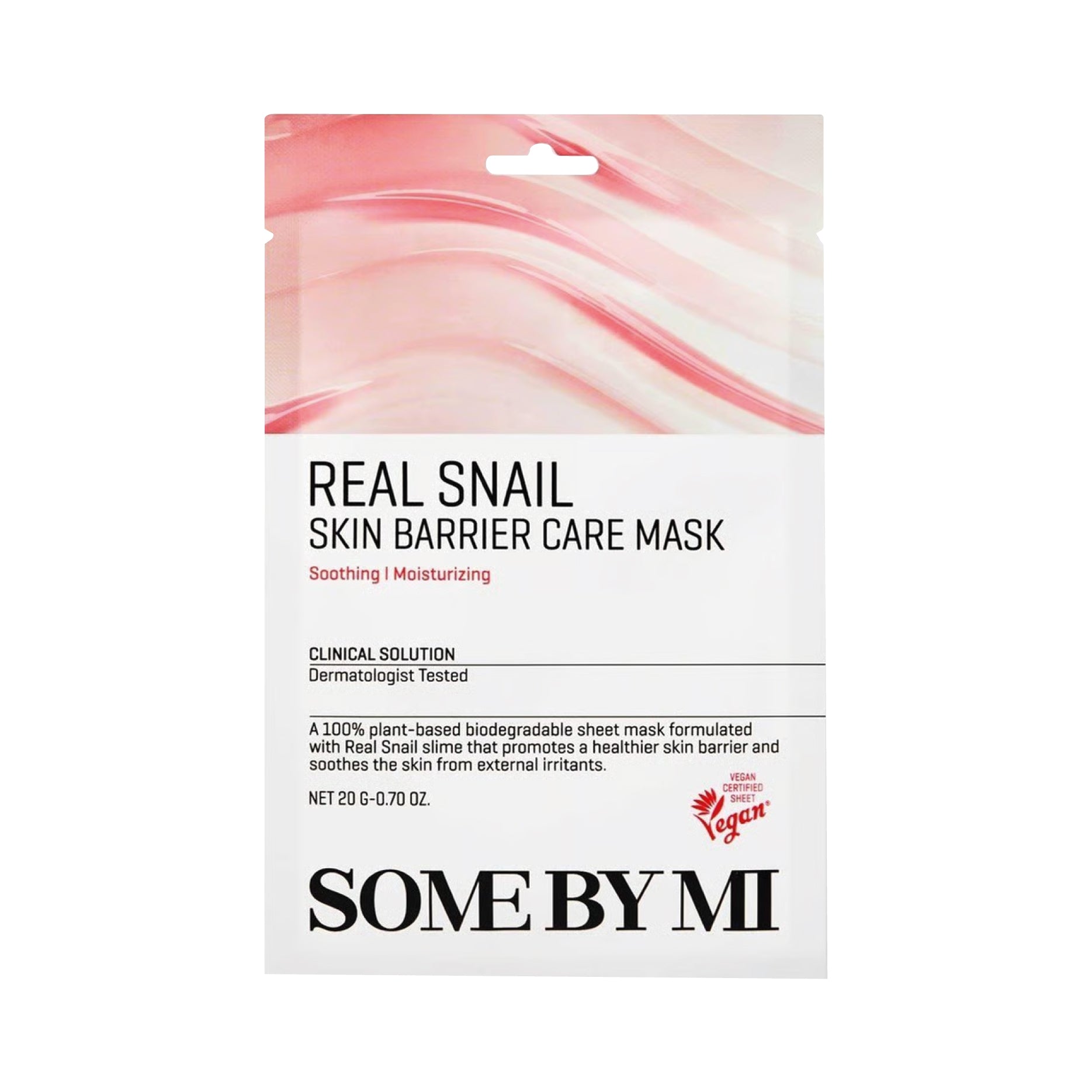 Real Snail Skin Barrier Care Mask packaging with 'SOME BY MI' branding on a white background
