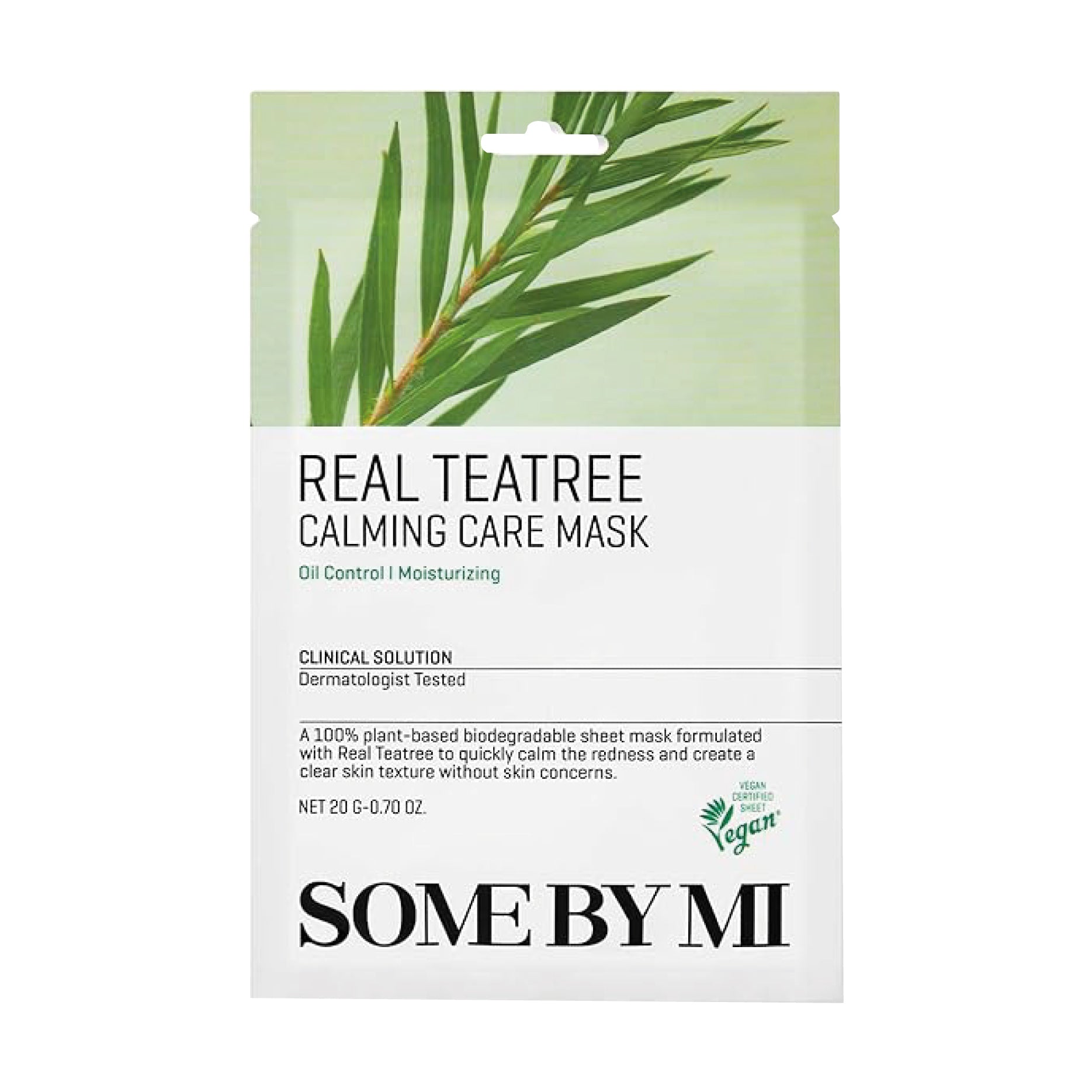 SOME BY MI Real Tea Tree Calming Care Mask on white background