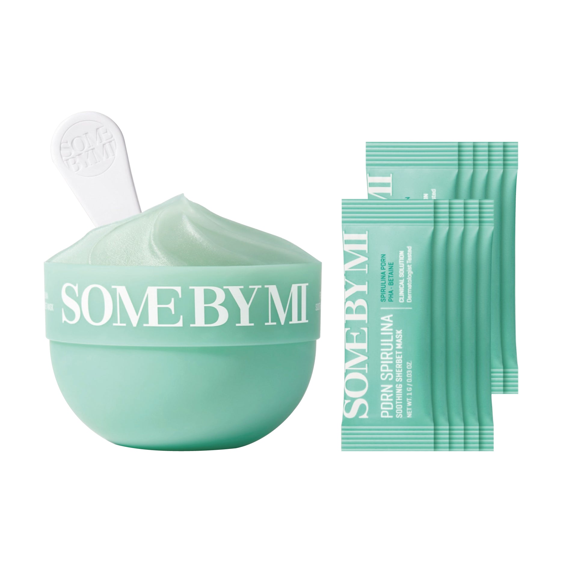 SOME BY MI Spirulina PDRN Soothing Sherbet Mask with white background