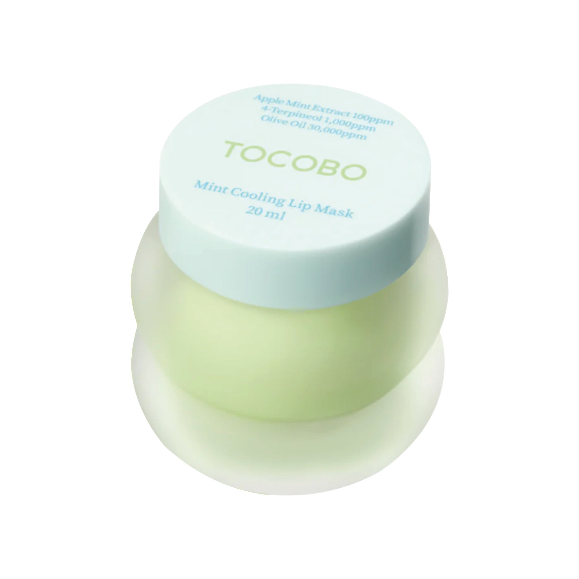 Tocobo mint cooling lip mask on a white background