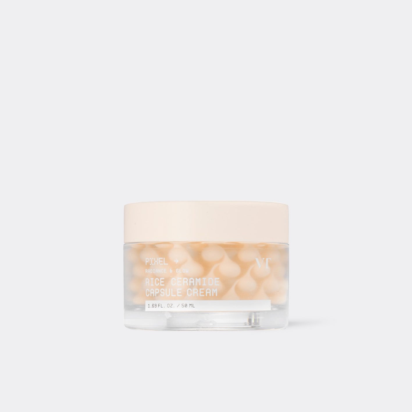 VT COSMETICS Rice Ceramide Capsule Cream with a beige lid on a white background